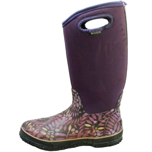 Bogs Shoes - Bogs Winterberry Purple Rubber Pull On Classic Tall Boots Size 10